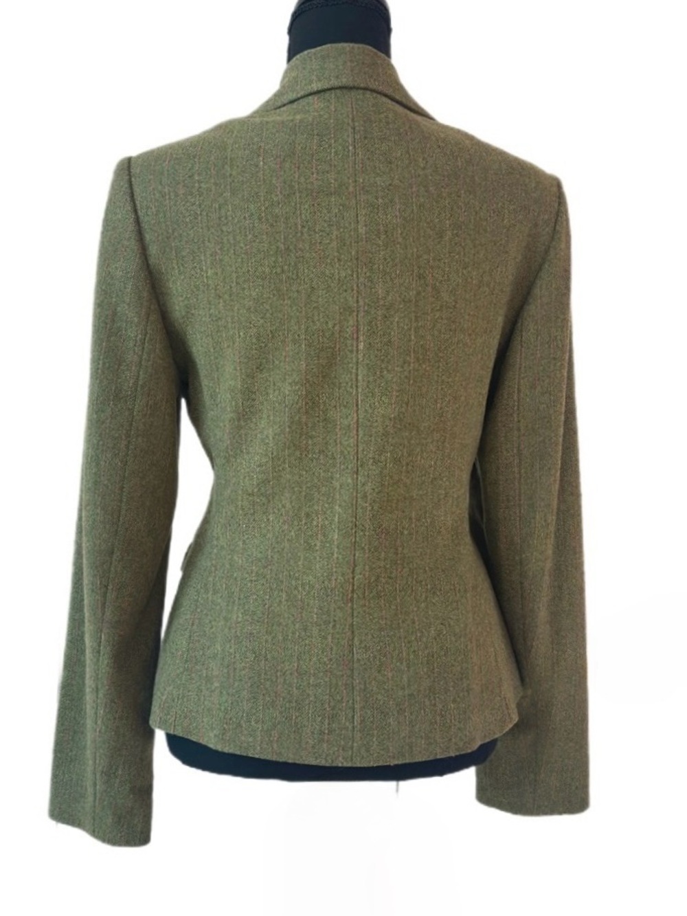 LILLY PULITZER military green tweed style pink pinstripe long sleeve jacket - Picture 9 of 13